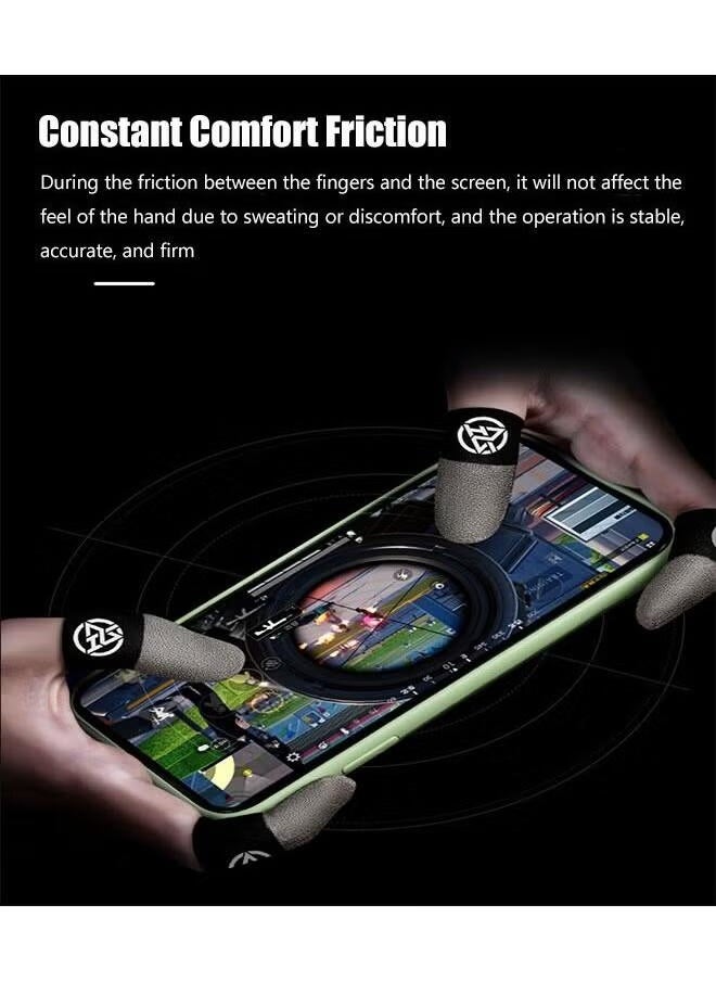 Super ZYouth - 2 Pairs Mobile Gaming Touch Screen Finger Cots Super Sensitive Touch Smooth Operation Absorbent Sweat-Absorbent Odorless Breathable Seamless Finger Cots Suitable for Pubg and many other games - Black box packaging - Image 1