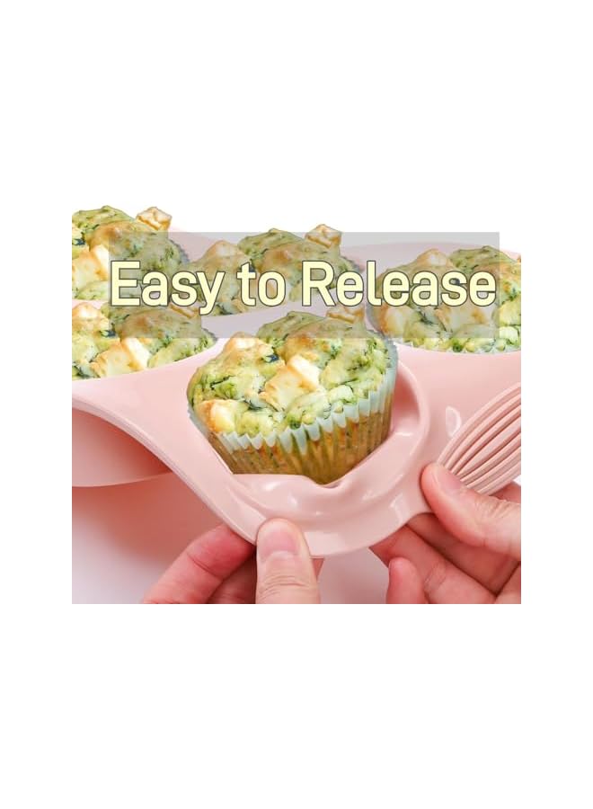 S-TOP Silicone Muffin Pan Pack of 3, Nonstick 6 Cavities Baking Tray For Cupcakes And Brownies, BPA-Free and Food-Safe Bakeware - Image 3
