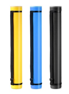 Mimorou 3 Pcs Extendable Poster Tubes Plastic Poster Document Storage Tube with Carrying Strap 24-40 Inch Expanding Blueprint Holder Telescoping Tube with Cap Waterproof Art Poster Tubes (Yellow, Blue, Black)  - Image 1