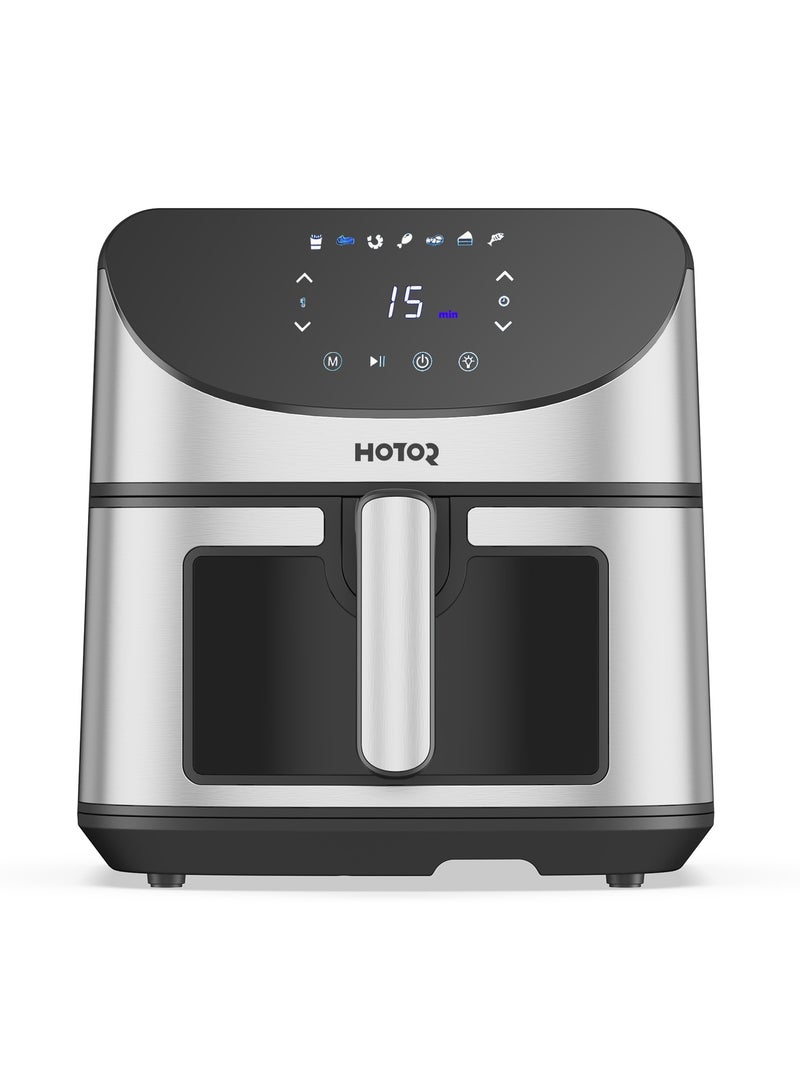 Best Smart Air Fryer 8L, Stainless Steel Non Stick Air Fryers with Clear Window and Internal Light, Hot Air Circulation Frying Grilling Fryer for Roast/Bake/ Dehydrate with Removable Basket Electron  - Image 2
