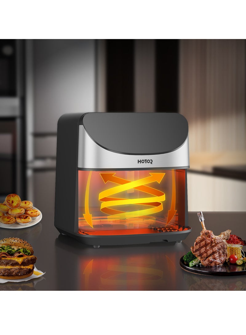 Best Smart Air Fryer 8L, Stainless Steel Non Stick Air Fryers with Clear Window and Internal Light, Hot Air Circulation Frying Grilling Fryer for Roast/Bake/ Dehydrate with Removable Basket Electron  - Image 5