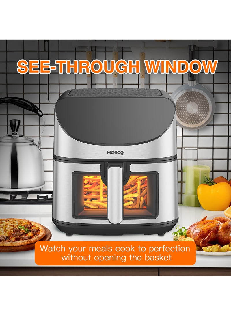 Best Smart Air Fryer 8L, Stainless Steel Non Stick Air Fryers with Clear Window and Internal Light, Hot Air Circulation Frying Grilling Fryer for Roast/Bake/ Dehydrate with Removable Basket Electron  - Image 4