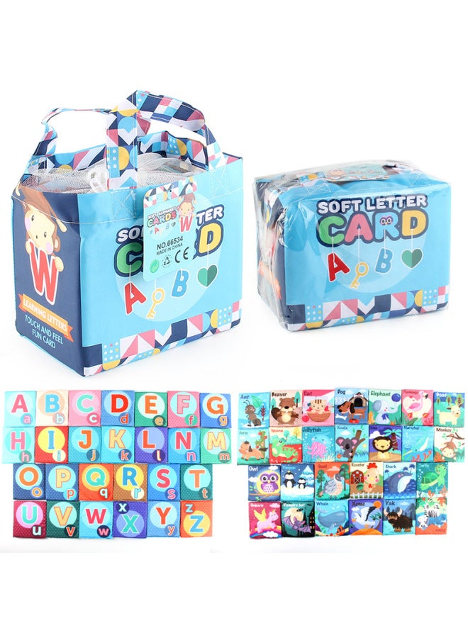 26pc Baby Soft Card Cloth Book Storage Bag Suit Letters Animal Tear-proof Cloth Book Early Education Toys-Color:26PCs Cloth Book + Storage 175.2G Volume Weight 0.35kg Bag  - Image 4