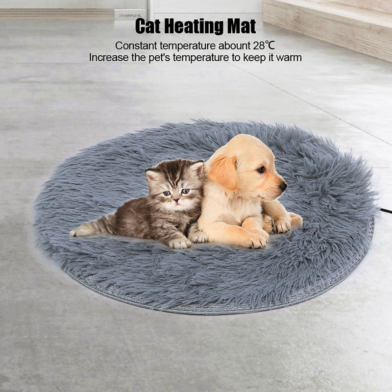 Plush Four Seasons USB Charging Interface Pet Electric Blanket Heating Pad Mat for Small Dogs CatsSilver Gray - Image 2