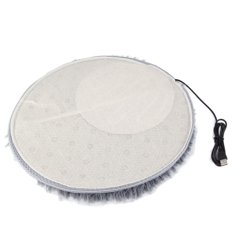 Plush Four Seasons USB Charging Interface Pet Electric Blanket Heating Pad Mat for Small Dogs CatsSilver Gray - Image 4