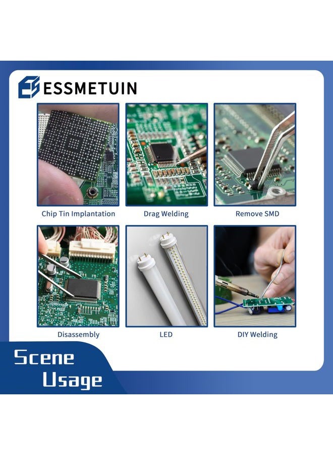 Essmetuin Sn42/Bi58 Lead Free Solder Paste (30g) & No Clean Soldering Flux(10cc) & Soler Wick for Electronic Soldering, SMD/SMT Remove - Image 5