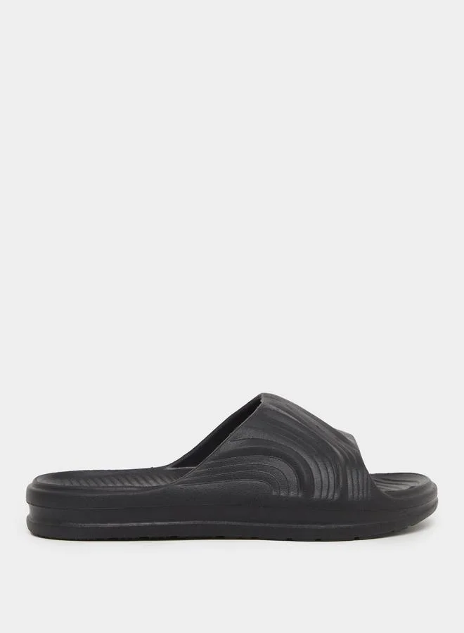 ستايلي Styli Abstract Textured Open Toe Slip-On Slides