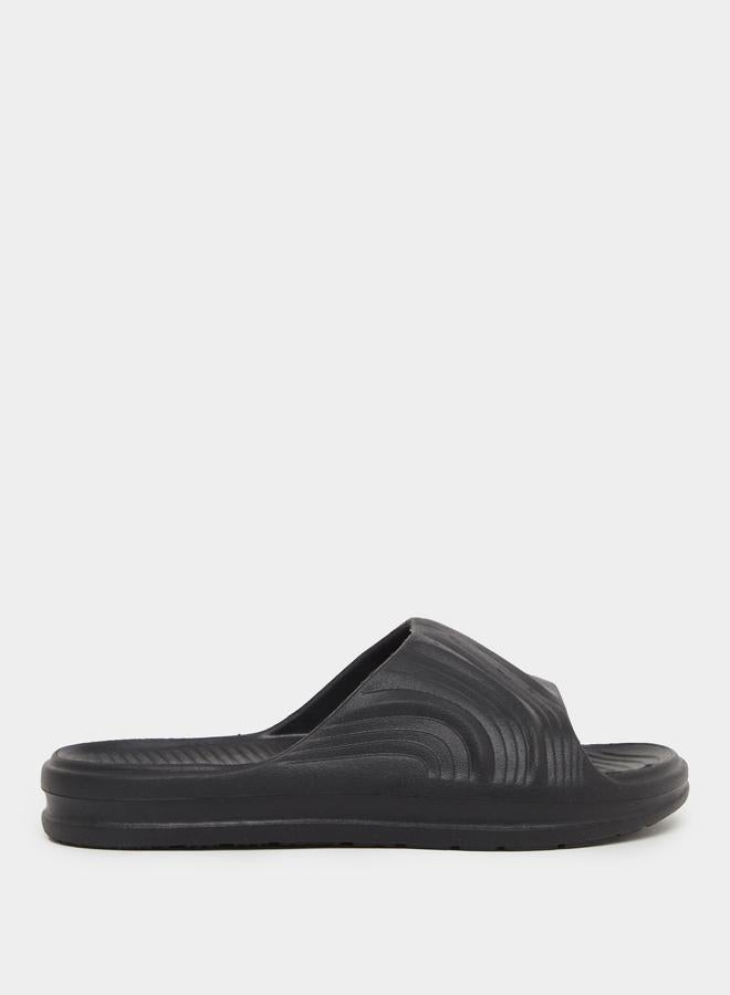 Styli Styli Abstract Textured Open Toe Slip-On Slides  - Image 1