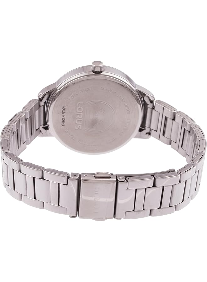 لوراس ساعة كوارتز تناظرية من الفولاذ المقاوم للصدأ بمينا أزرق داكن للنساء RG293SX9 - Image 2