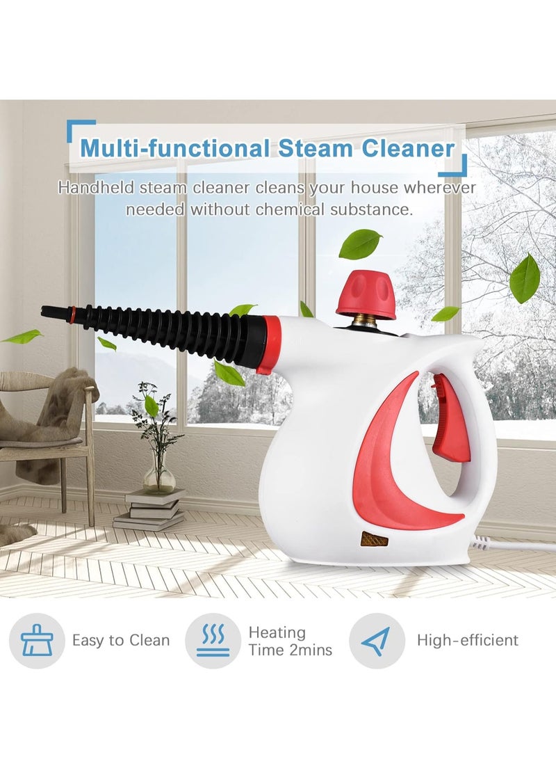 1050W Handheld Steam Cleaner with Safety Lock  High Temperature Steam Cleaner with 9 Accessories  Multipurpose Spray Bottle for Kitchen Sofa Bathroom  Car Windows - Image 3