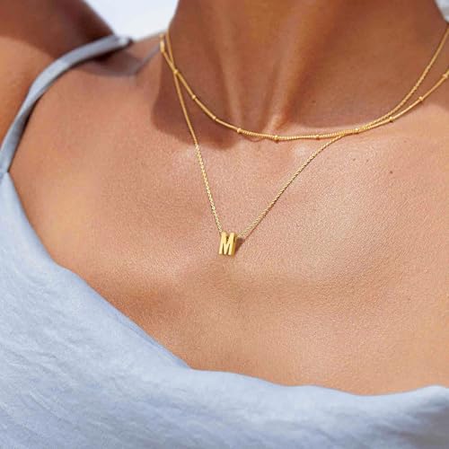 BAYLAY R Initial Necklaces for Women - 18K Gold Filled Initial Necklace Dainty Letter Monogram Name Jewelry Necklace for Women - Image 4
