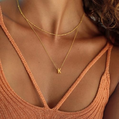 BAYLAY R Initial Necklaces for Women - 18K Gold Filled Initial Necklace Dainty Letter Monogram Name Jewelry Necklace for Women - Image 3