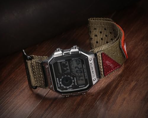 DAVILANE 18mm Watch Band Strap for Casio AE-1000W AE-1200 AE-1300 AEQ-110W AQ-S800W MRW-200H MRW-S300 SGW-300H SGW-400H W-216H W-218H W-735H, Super Rugged Nylon Sports Strap - Image 2