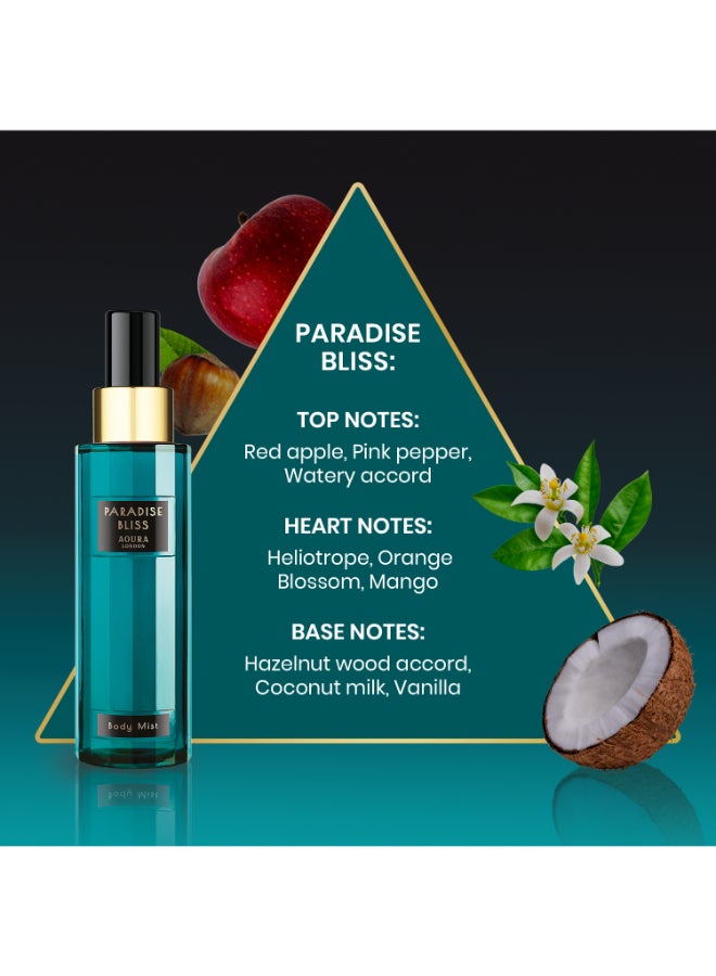 Aoura London Collection Set Womens Body Mist Gift Set With Midnight Passion Love Rush Pretty Woman And Paradise Bliss Fragrance Spray Set (4X60Ml) image 5