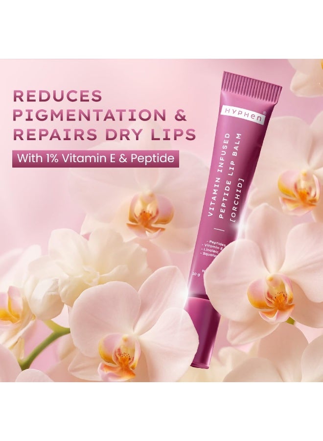 Hyphen Tinted Lip Balm | Brightens & Reduces Dark Lips & Pigmentation | 1% Vitamin E, Peptide & 2% Squalane | Winter Lip Care | 24H Moisturization for Dry & Chapped Lips | Orchid - 10g - Image 2