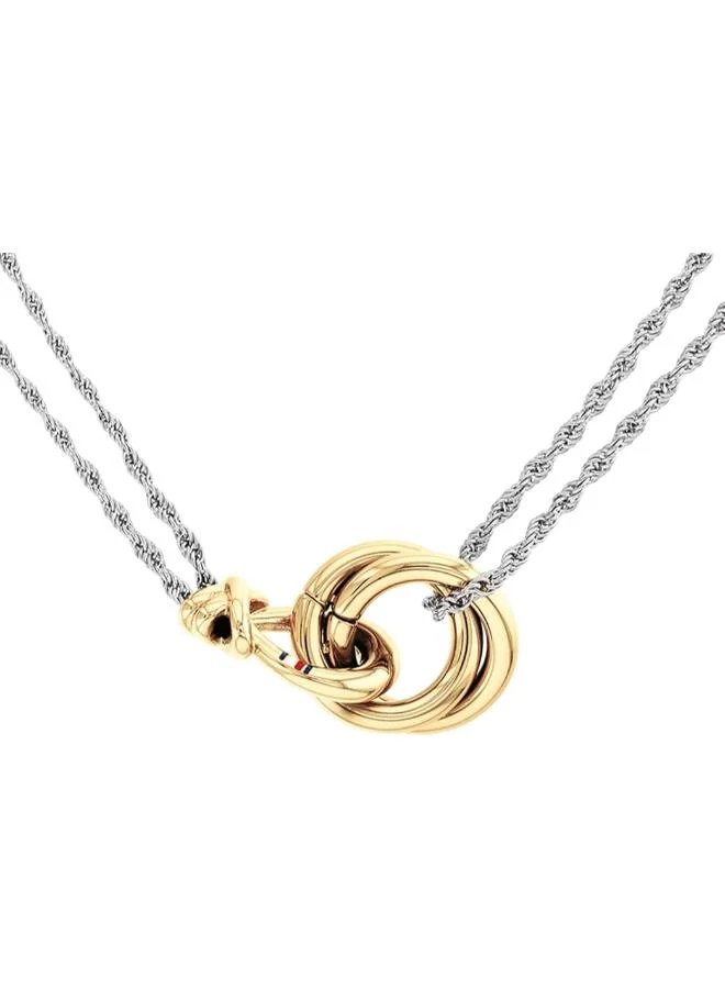 تومي هيلفيغر عقد بسلسلة مزدوجة وعقدة بحرية