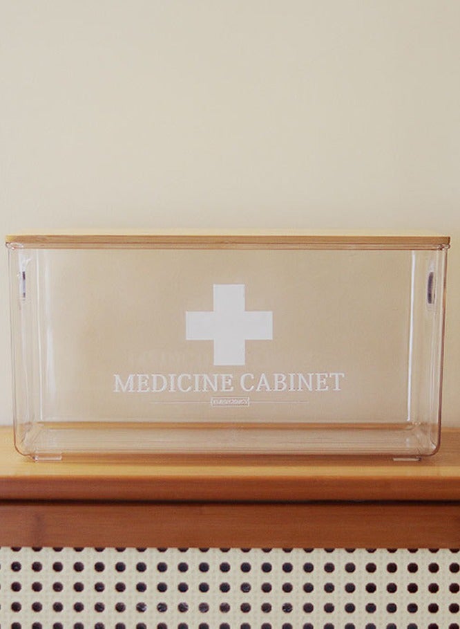 Home Medicine Box Transparent  with Bamboo Lid - Image 5