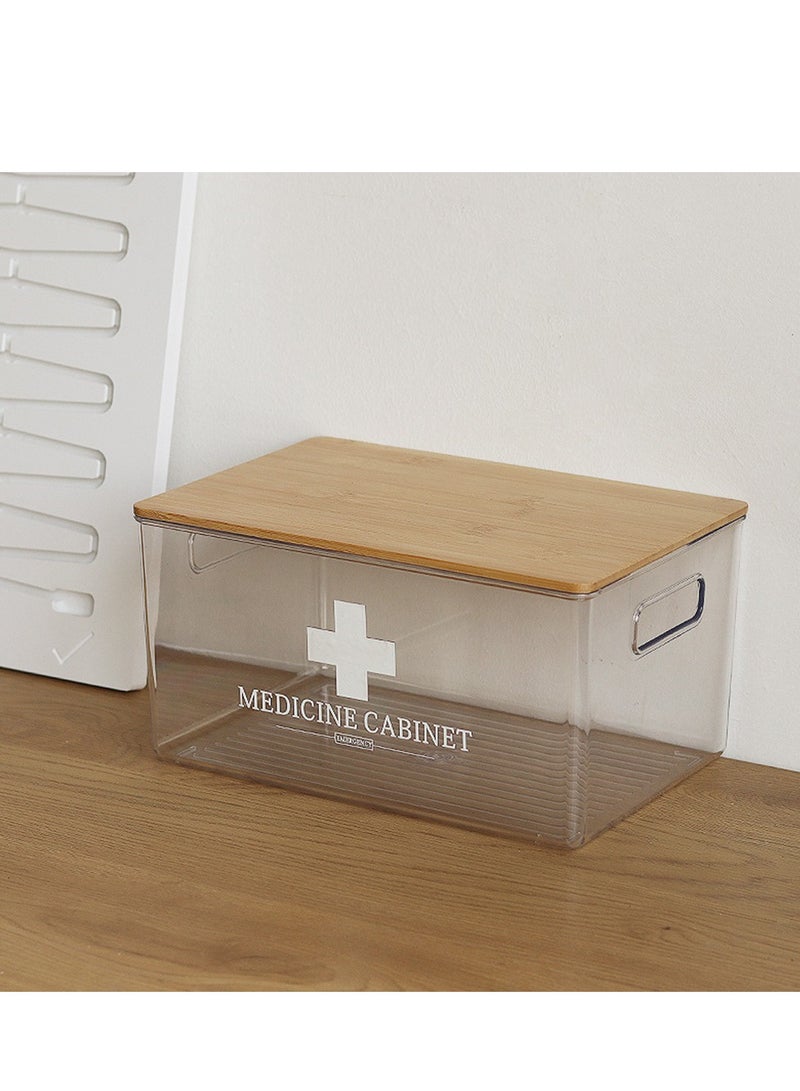 Home Medicine Box Transparent  with Bamboo Lid - Image 4