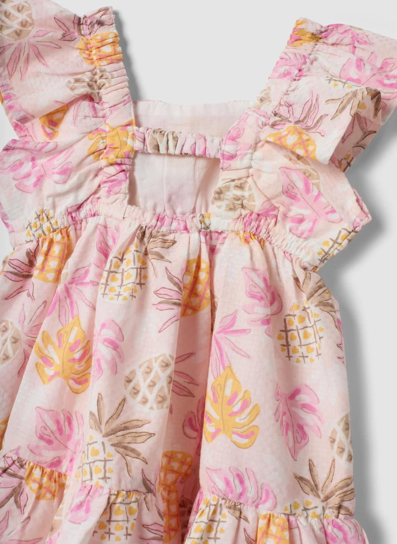 Ovs  OVS Pink Pure Cotton Dress With Tropical Print for Women | Best Price UAE