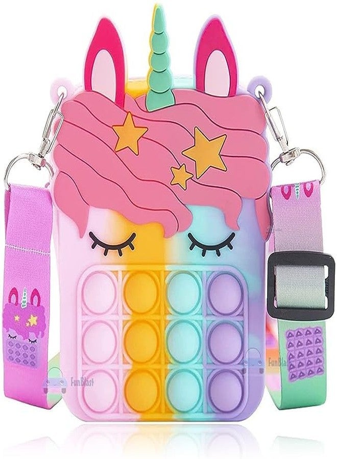 LANELLIE Unicorn Pop it Sling Bag - Crossbody Bag for Kids, Pop it Purse for Girls, (Pack of 1 Pcs Random Color) - Image 1