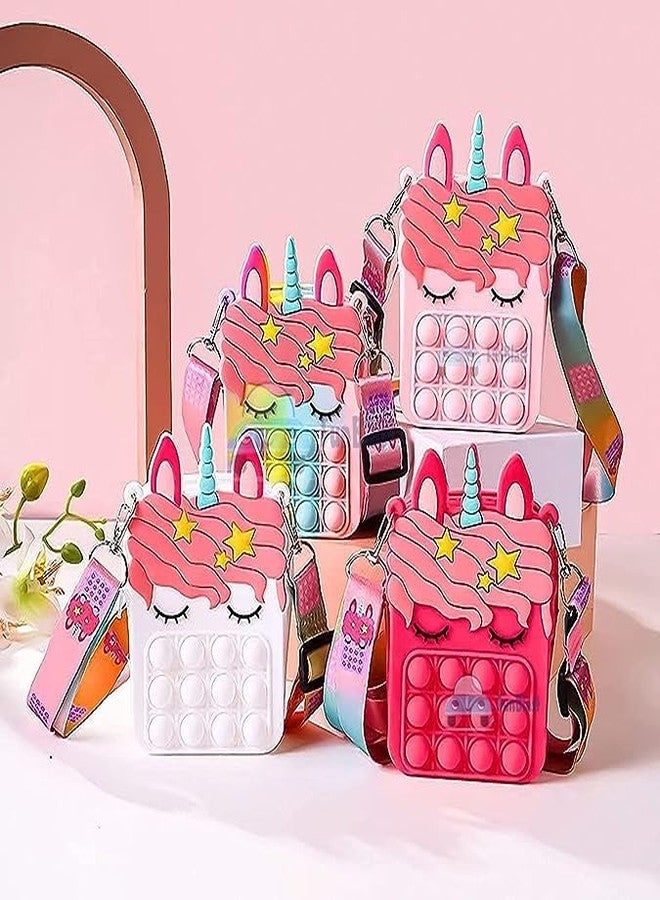 LANELLIE Unicorn Pop it Sling Bag - Crossbody Bag for Kids, Pop it Purse for Girls, (Pack of 1 Pcs Random Color) - Image 4