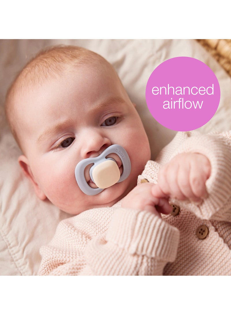 b.box Pacifier Silicone 2 Twin Pack – sage/Sky, Soft Orthodontic Soother for Newborns, Lightweight & Durable Design, 0m+ - Image 4