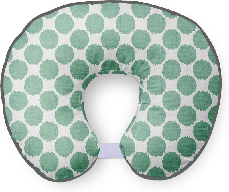 Bacati وسادة رضاعة باكاتي إيكات دوتس من قماش الموسلين مع إدخال أو غطاء وسادة رضاعة فقط باللون النعناعي - Image 1