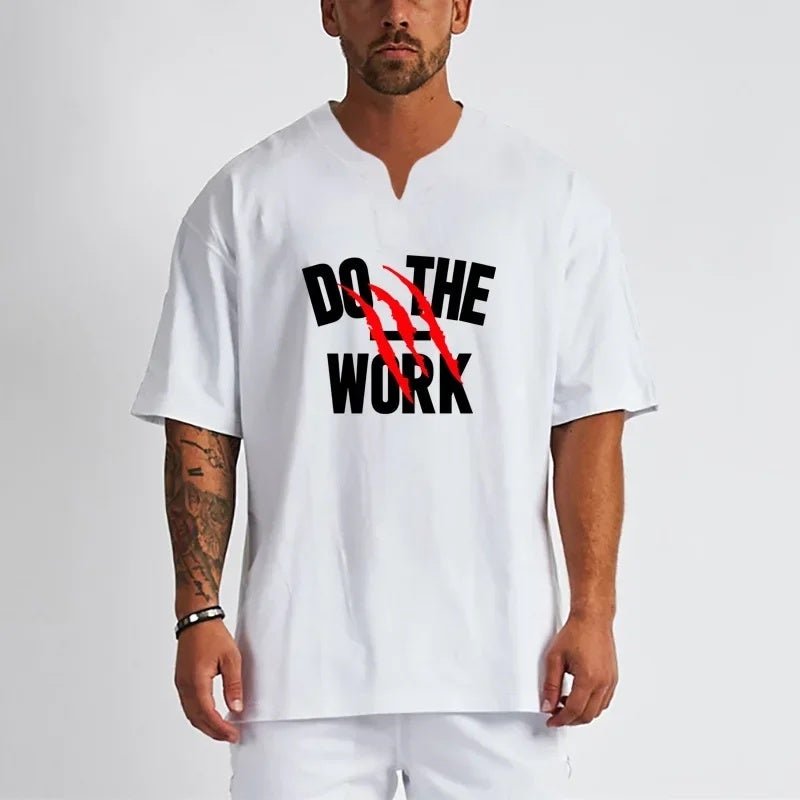 Men''s Fitness short sleeve men''s muscle training clothes plus size versatile loose sports casual off-shoulder half sleeve t-shirt - Image 4