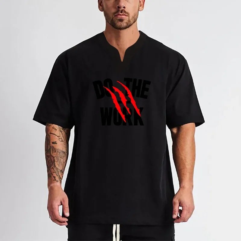 Men''s Fitness short sleeve men''s muscle training clothes plus size versatile loose sports casual off-shoulder half sleeve t-shirt - Image 5