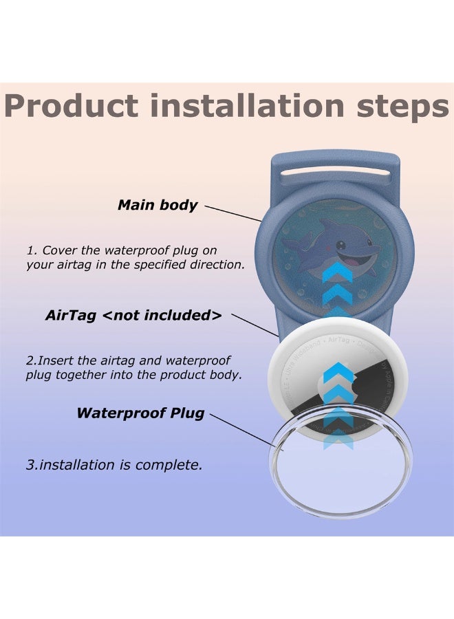 2 Pack AirTag Bracelet for Kids, Cute Kid Air Tag Wristband Adjustable Hidden Watch Band Air Tag Holder for Apple Air Tag, Soft Silicone Waterproof Air Tag Case for Kid - Image 4