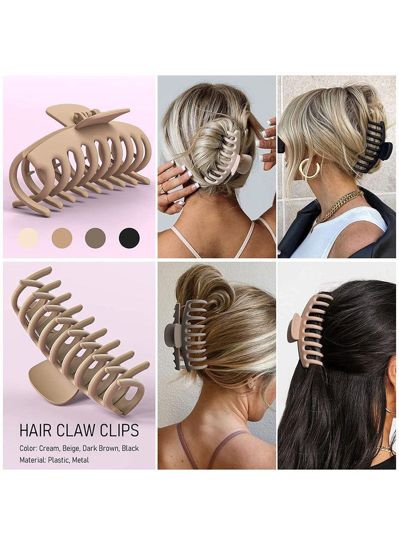 Generic 8-Piece Hair Claw Clips Set for Women - Non-Slip Large Claw Clips for Thick Hair, Strong Hold Hair Accessories for Girls, Durable Barrettes  - Image 4