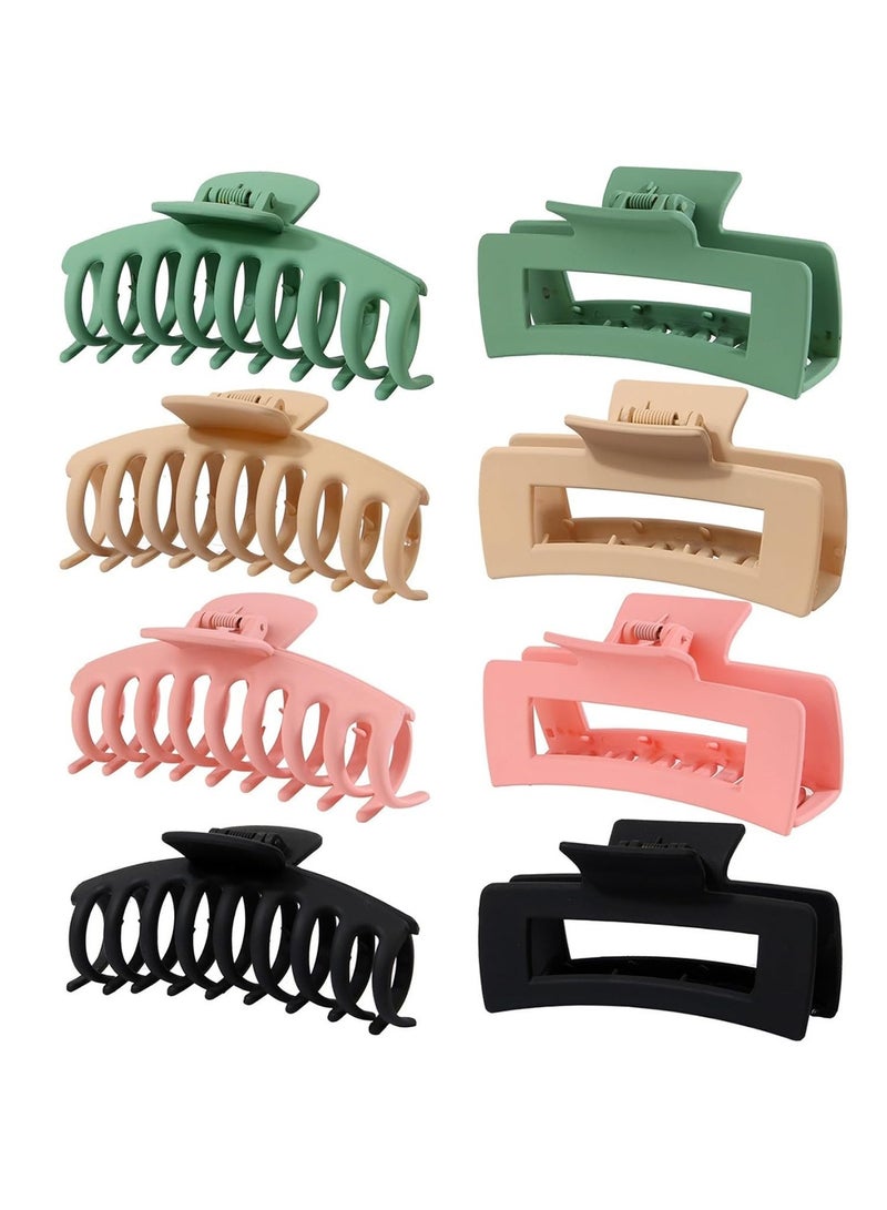 Generic 8-Piece Hair Claw Clips Set for Women - Non-Slip Large Claw Clips for Thick Hair, Strong Hold Hair Accessories for Girls, Durable Barrettes  - Image 1
