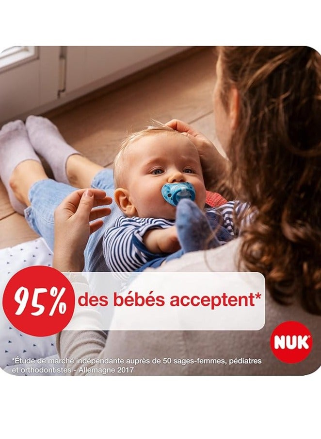 نوك لهّايات NUK | 2 عبوة لهّايات | حلمة قلوب | لهّايات سيليكون خالية من مادة BPA | لهّايات مضادة للتفلطح | لعبة تسنين الأطفال - Image 3