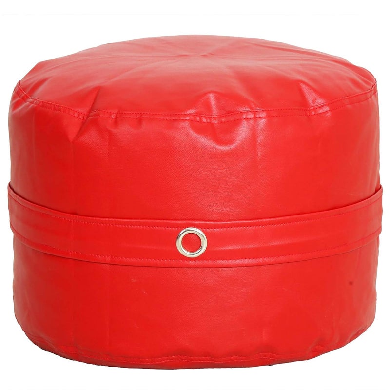 LUSHBERRY Bean Bag XXXL Luxury Lounge Chair Cover with Footrest Red Without FillersBeans - Image 3