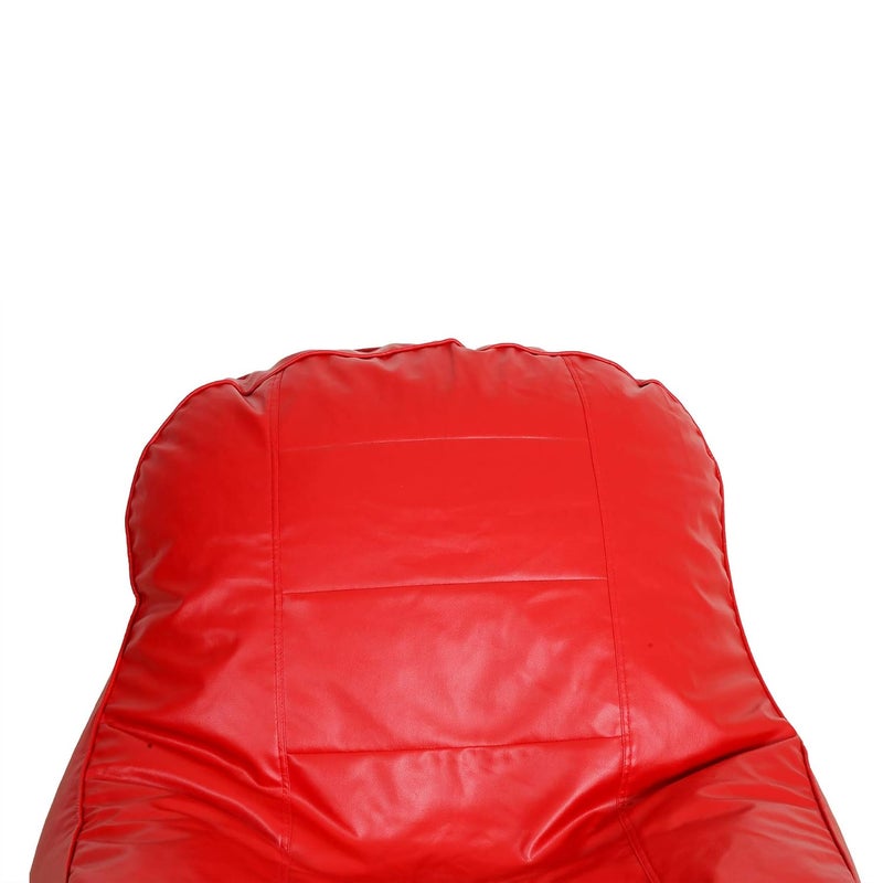 LUSHBERRY Bean Bag XXXL Luxury Lounge Chair Cover with Footrest Red Without FillersBeans - Image 4