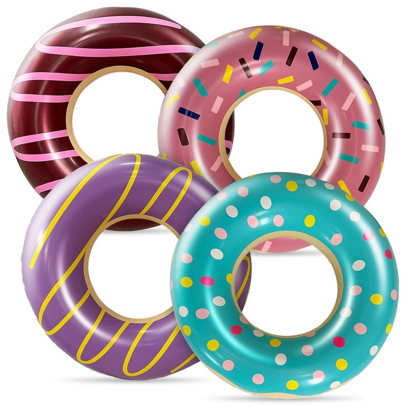 4E's Novelty 4Es Novelty 4 PCS Mini Inflatable Donuts for Party Decorations 15 Inch Blowup Donut Inflatables for Birthday Party Supplies - Image 2