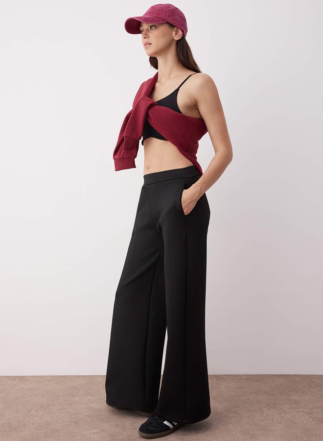 trendyol Black Straight Diver/Scuba Sportswear Sweatpants - Image 5