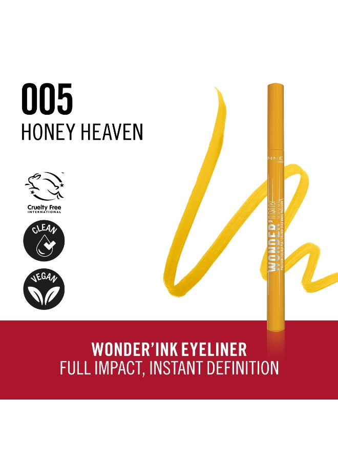 RIMMEL LONDON Wonder'Ink Precision Eyeliner Pen - 005 - Honey Heaven, 1ml - Image 3
