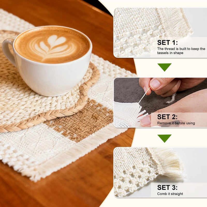Stylave Rattan Placemats Set of 6, Woven Table Placemats for Dining and Kitchen, Boho Table Mats for Dinner, Party, Farmhouse Home Decor, Natural - Image 5