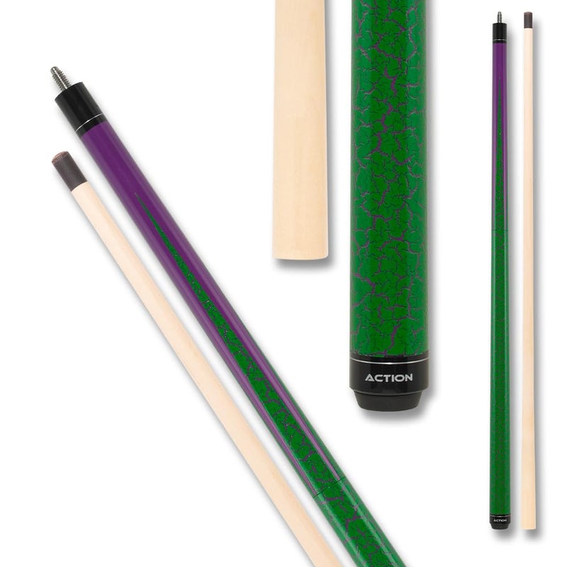 Action ACTBKH03 Chaos Heavy Break Cue Hardrock Maple Billiard Pool Stick Purple Green 25oz - Image 2