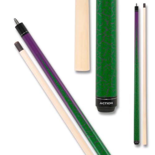 Action ACTBKH03 Chaos Heavy Break Cue Hardrock Maple Billiard Pool Stick Purple Green 25oz - Image 1