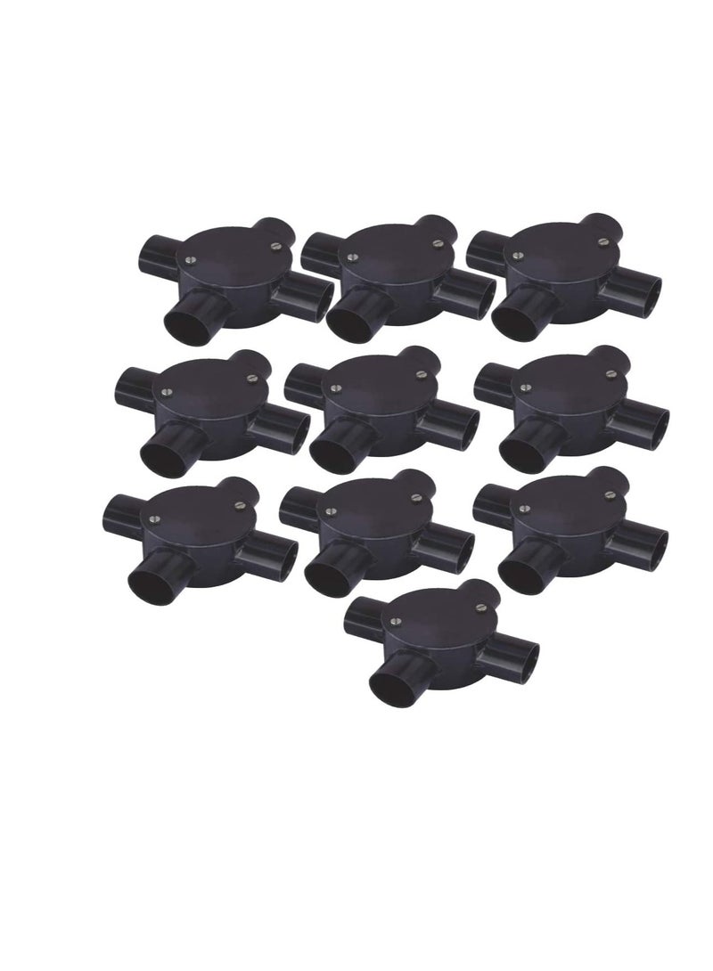 PVC Electrical Conduit Pipe & Fittings for Indoor and Outdoor Electrical Wiring and Cabling (Pack of 10) (25mm, Junction 4 Way)  - Image 1