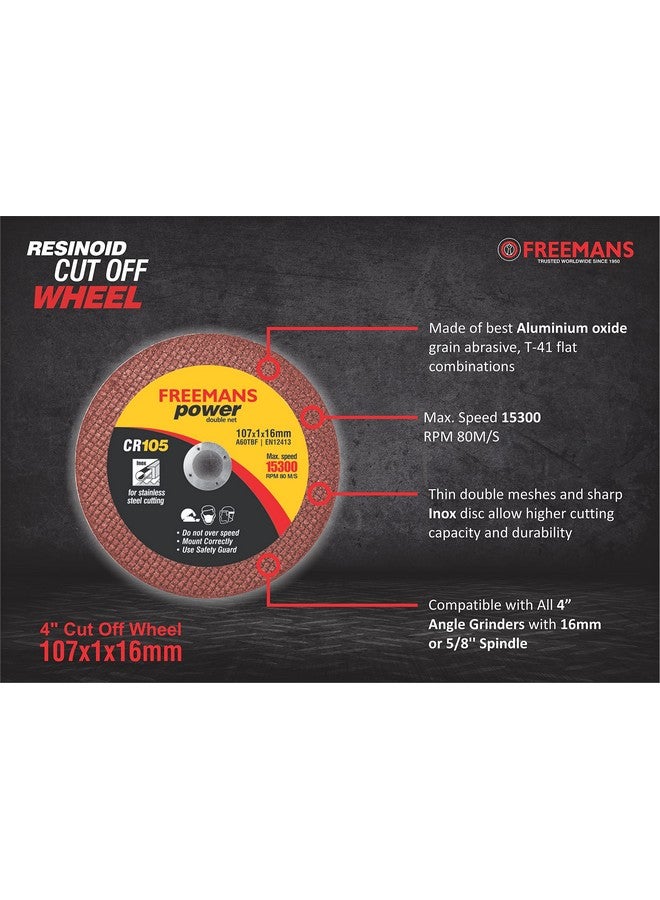 FREEMANS FREEMANS 4-Inch Double Net Cut off Wheels for Metal and Stainless Steel Cutting using Angle Grinder, Red - Pack of 50 Pieces  - Image 5