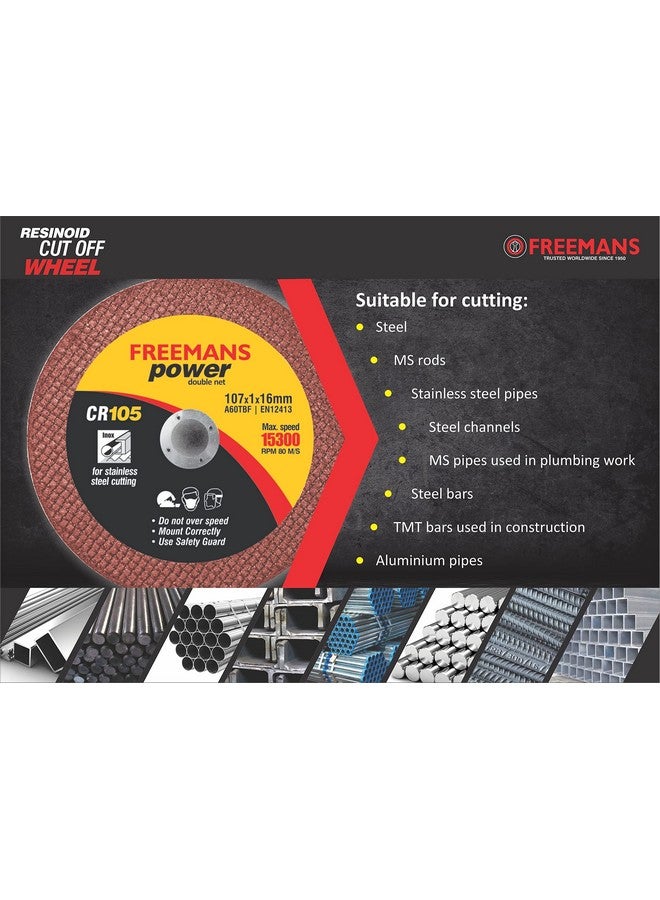 FREEMANS FREEMANS 4-Inch Double Net Cut off Wheels for Metal and Stainless Steel Cutting using Angle Grinder, Red - Pack of 50 Pieces  - Image 4