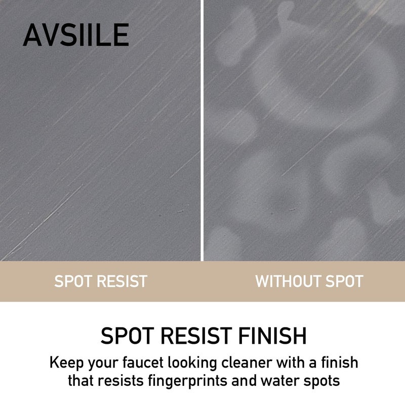 AVSIILE LED Bathroom Sink Faucet, Brushed Nickel Waterfall Single Hole Handle Vanity Faucets for Sinks 1 Hole with Metal Pop Up Drain and 2 Water Supply Lines, Side Handle - Image 5
