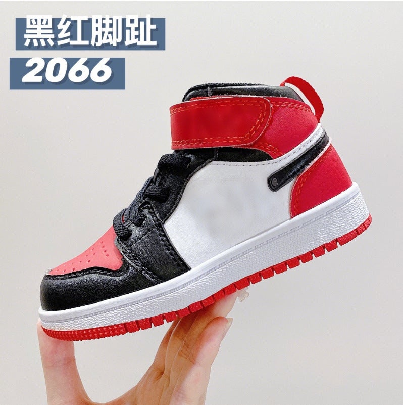 أحذية الأطفال بوتيان Aj1 أحذية الأطفال بخطاف وحلقة للأولاد والبنات جو 1 أحذية كرة السلة للأطفال جيل من الشعر - Image 2