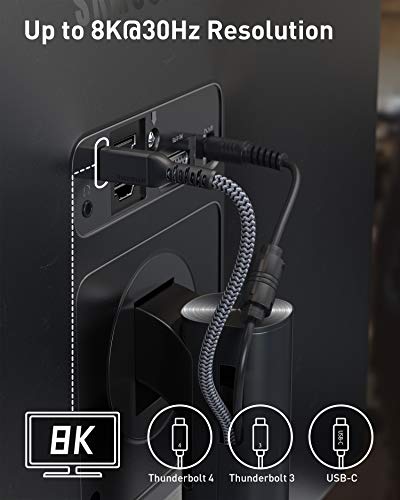 Maxonar [6.6Ft] Thunderbolt 4 Cable with 40Gbps Data Sync/240W Charging and 8K/5K@60Hz for Thunderbolt 4/3, USB4, and USB C Devices - Image 2
