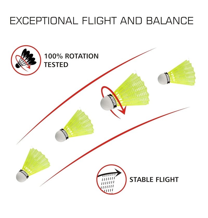 Silvers Silver's Jointless Aluminium Alloy Composite Storm Badminton Kit (2 Racquets with Full Cover, 1 Box Nylon Shuttlecock Pack of 3)(Red/Silver) - Image 4