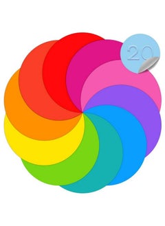 KLOLKUTTA Dry Erase Dots Circles Colorful Circles Whiteboard Marker Removable Vinyl Dot Stickers For School Classroom Teachers Students Table & Desk 10 Colors 11.02 Inches (20 Pack)  - Image 1