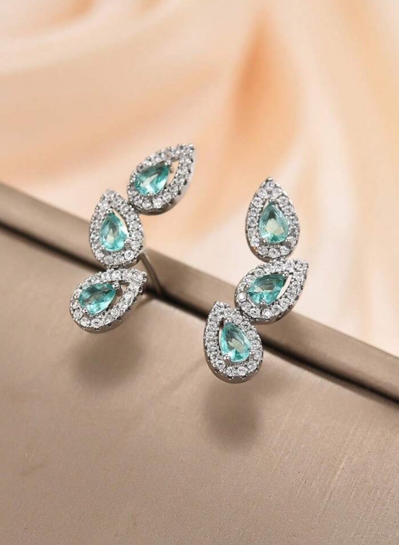 إيكوال حلق أذن نسائي بتصميم أنيق وعالي الجودة مرصع بالزركون - Image 3